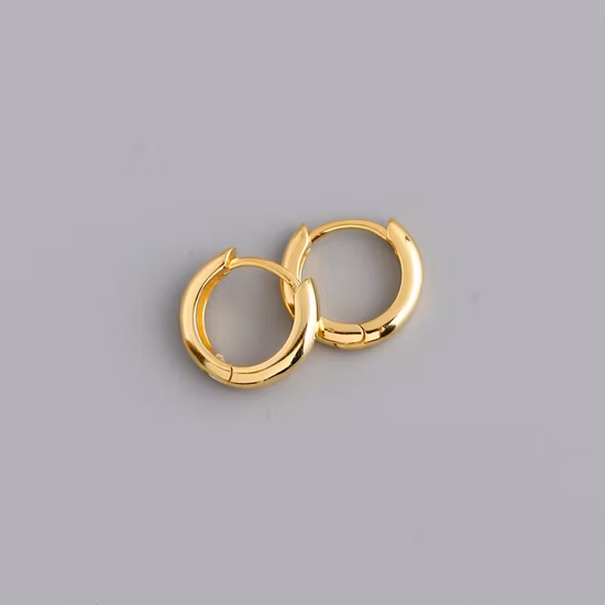 925 Sterling Silver Hoop Thicker Round Hoop Simple Earrings