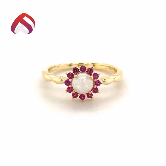 Fashion Ins Simple Minimalist Design Engagement Opal Sterling Silver 925 Wholesale Jewelry Wedding Couple Set Jewellery Ring