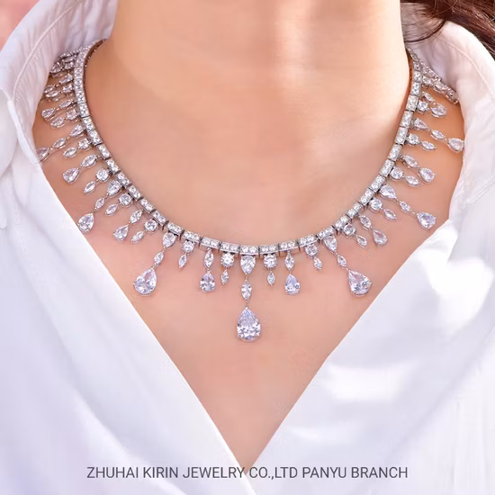 New Arrival Chunky Diamond Necklace Women Alloy Rhinestone Statement Necklace