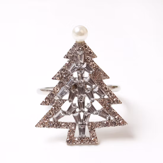 Amazon′s New Silver Christmas Tree Hotel Napkin Ring Restaurant Alloy